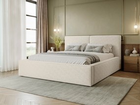 Επενδυμένο κρεβάτι Santos-Beige-160 x 200