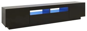 vidaXL Έπιπλο Τηλεόρασης με LED Μαύρο 200 x 35 x 40 εκ.