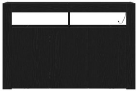 vidaXL Πλαϊνό γραφείο Μαύρη δρυς 116 x 30 x 75 εκ. Επεξεργασμένο ξύλο