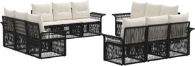 vidaXL Σετ Καναπέ Κήπου 12 pcs Μαύρο συνθετικό ρατάν