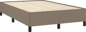 vidaXL Κρεβάτι Boxspring με Στρώμα Taupe 120x190 εκ. Υφασμάτινο