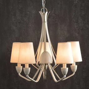 Φωτιστικό Οροφής Textile & Crystal AD80285 Cream Metal, Fabric