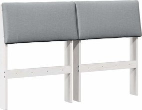 vidaXL Ταπετσαρισμένο κεφαλάρι Ανοιχτό γκρι 120 cm