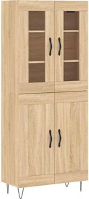 vidaXL Ντουλάπι Sonoma δρυς 69,5 x 34 x 180 εκ. από Επεξεργασμένο Ξύλο