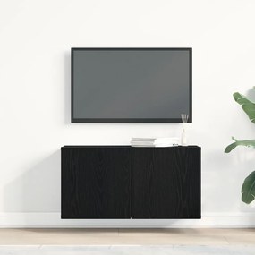 vidaXL Έπιπλο Τηλεόρασης Μαύρο Δρυς 80x30x41 εκ. από Τεχνητό Ξύλο