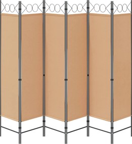 vidaXL Διαχωριστικό Δωματίου 6-Πάνελ Μπεζ 240 x 180 cm Ύφασμα