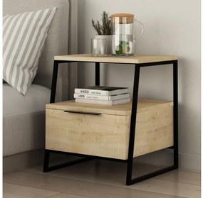 Κομοδίνο μελαμίνης Pal Megapap φυσικό οξιάς 45x40x50εκ. GP037-0151,2-GP037-0151,2-Καφέ GP037-0151,2