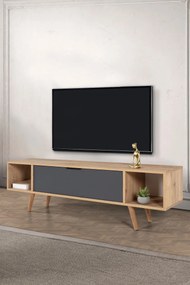 Έπιπλο Τηλεόρασης Sapphire Δρυς / Ανθρακί FUNOVOS 160x35x18