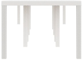 vidaXL Τραπέζι Κήπου Λευκό 300x100x73 cm Πολυ Ρατάν