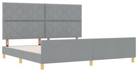 vidaXL Κρεβάτι Φαβρικό Ανοιχτού Γκρι 200x200 εκ