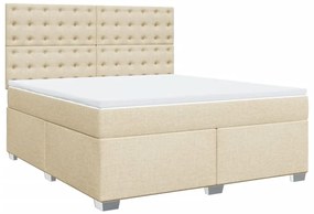 vidaXL Κρεβάτι Boxspring με Στρώμα Κρεμ 180x200 εκ. Υφασμάτινο