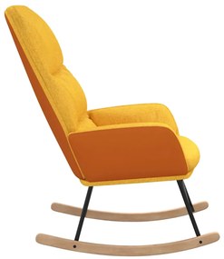 vidaXL Πολυθρόνα Κουνιστή Κίτρινη Μουσταρδί Υφασμάτινη