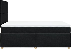 vidaXL Κρεβάτι Boxspring με Στρώμα Μαύρο 120x190 εκ. Υφασμάτινο