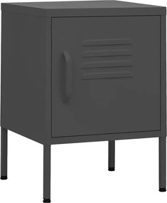 vidaXL Κομοδίνα 2 τεμ. Ανθρακί 35 x 35 x 51 εκ. Ατσάλινα