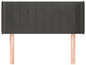 vidaXL Κεφαλάρι με Πτερύγια Σκούρο Γκρι 103x16x78/88 εκ. Βελούδινο