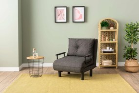 Πολυθρόνα-Κρεβάτι Σκούρο Γκρι SENTO SINGLE 75x50x75