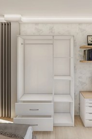 Stewehome Ντουλάπα με καθρέφτη 3 θυρών 2 συρταριών 90x44x44 cm