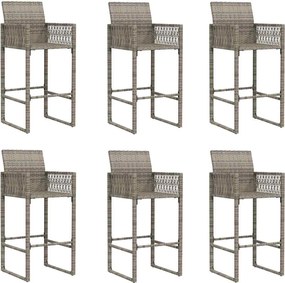 vidaXL Σετ μπαρ κήπου 7 τεμαχίων χωρίς μαξιλάρια Γκρί