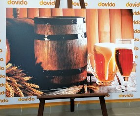 Εικόνα μπύρα με βαρέλι μπύρας - 60x40