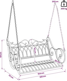 vidaXL Πάγκος Κούνια Ατσάλι 109 x 75 x 59 εκ. Αντίκες Λευκό