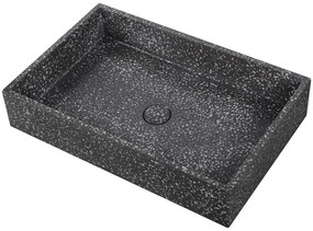 Νιπτήρας Επικαθήμενος Με Βαλβίδα Dion CS-0069-E16 60x39x12cm Volcano Karag Πέτρα, Άμμος