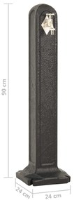 vidaXL Βρύση Κήπου Ανθρακί με Σχέδιο Πέτρας