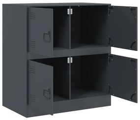 vidaXL Μπουφές Ανθρακί 67x39x73 εκ. από Ατσάλι
