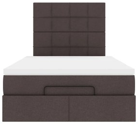 Οθωμανικό κρεβάτι με στρώμα Σκούρο καφέ 120x190 cm Ύφασμα 3313143