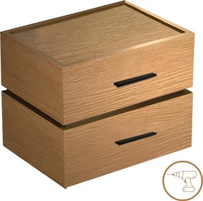 Κομοδίνο Sonlen pakoworld mdf σε oak απόχρωση 60x40x44.5εκ