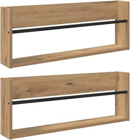 vidaXL Ράφι Περιοδικών με ράφι 2 pcs Artisan Oak 80 x 12 x 30 εκ