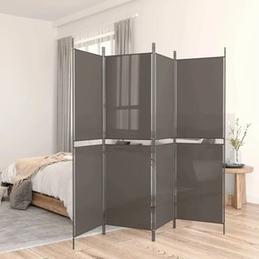vidaXL Διαχωριστικό Δωματίου με 5 Πάνελ Ανθρακί 250x200 εκ. από Ύφασμα