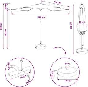vidaXL Ομπρέλα Κήπου 300 x 300 cm Πολυεστέρας Ορθογώνιος Κρεμ