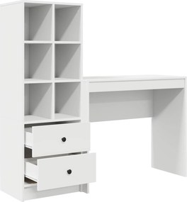 vidaXL Γραφείο με συρτάρι με ράφι με αποθήκευση 2 pcs Λευκό