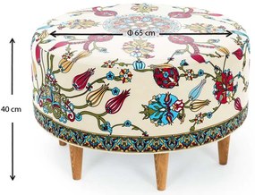 Σκαμπώ Rimini Megapap υφασμάτινο πολύχρωμο 65x65x40εκ.