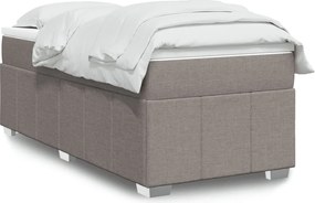vidaXL Κρεβάτι Boxspring με Στρώμα Taupe 90x190 εκ.Υφασμάτινο