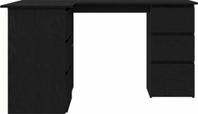 vidaXL Γραφείο με ράφι Μαύρη Οξυά 145 x 100 x 76 εκ Επεξεργασμένο ξύλο
