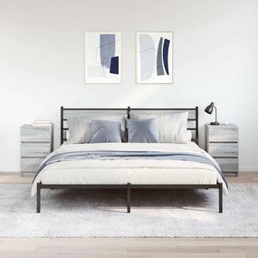 Κομοδίνα με 3 συρτάρια 2 τεμάχια Γκρι Sonoma 39x35x65 εκ. - Γκρι