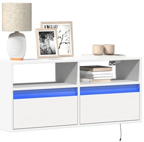 vidaXL Έπιπλο Τοίχου Τηλεόρασης με LED Λευκό 100x31x45 εκ.