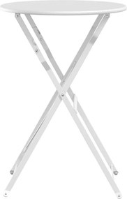 vidaXL Τραπέζι Bistro Λευκό Ø 50 x 71 εκ. Ατσάλι με Πούδρα