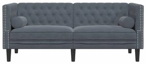 vidaXL Καναπές Chesterfield Σκούρο γκρι 174 x 74.5 x 70.5 εκ. Βελούδο