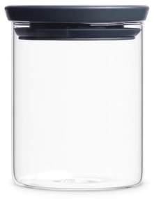 Brabantia 646875 Βάζο Γενικής Χρήσης με Καπάκι Γυάλινο Stackable 0.6L, Dark Grey