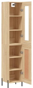 vidaXL Μπουφές Sonoma δρυς 34,5 x 34 x 180 εκ. από Επεξεργασμένο Ξύλο
