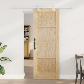 vidaXL Πόρτα  Συρόμενη με Σετ Εξαρτημάτων 73.5x198.5 εκ. Solid Ξύλο Πεύκο