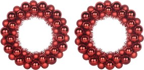 vidaXL Χριστουγεννιάτικα Στεφάνια Μπάλλας 2 pcs Κόκκινο