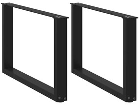 Πόδια Τραπεζιού Σαλονιού σε Σχήμα U 2 τεμ. Μαύρο 70x(42-43) εκ. Ατσάλι