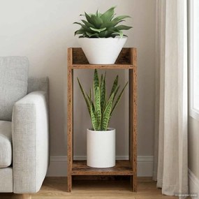 vidaXL Βάση φυτών Παλιό ξύλο 30 x 30 x 60 cm