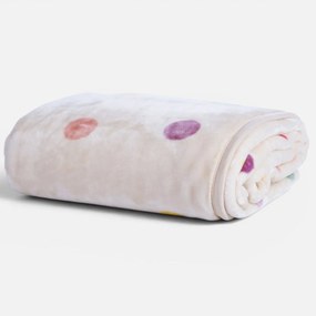 Κουβέρτα Βελουτέ Μονή (160x220) Nef-Nef Homeware Junior Dots Ecru