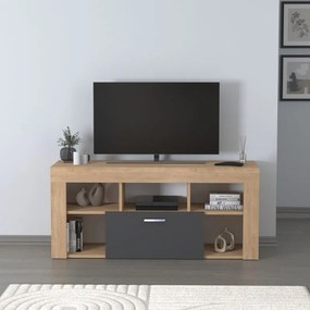 Έπιπλο τηλεόρασης Midili Megapap χρώμα sapphire oak - ανθρακί 135x42x60,7εκ.