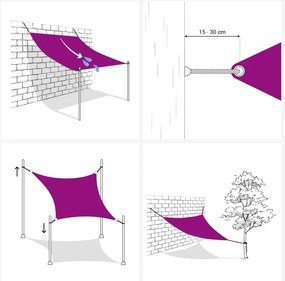 vidaXL Πανί Σκίασης Λευκό 4 x 5 x 5 μ. από HDPE 160 γρ./μ²