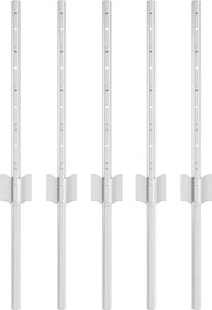 vidaXL Στύλος Περιφράξεων 5 pcs Ασημί 40 cm Ατσάλι